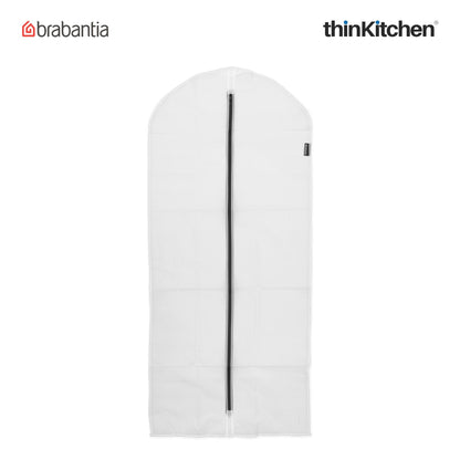 Brabantia Protective Large Clothes Cover Set of 2 – Premium Dustproof & Moth-Resistant Garment Bags for Long Coats & Dresses | 60 x 135 cm Transparent Zipper Covers