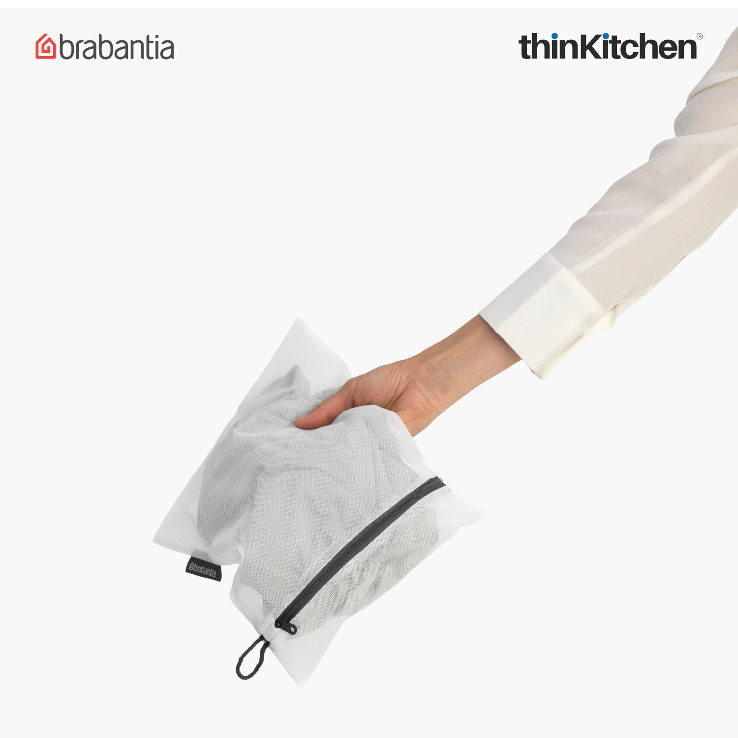 Brabantia Black Wash Bags Set of 3 | Mesh Laundry Bags for Delicates | Durable Zipper Protection - 3