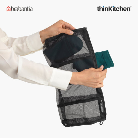 Brabantia Sock Wash Bag – Black | Mesh Laundry Bag for Socks & Delicates, Keeps Pairs Together in Washer & Dryer | Secure Zipper Closure & Durable Breathable Mesh