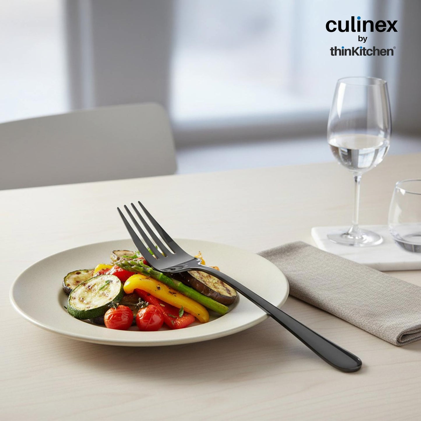 Culinex by thinKitchen|Dora 18/8 Stainless Steel - Black PVD Dinner Fork Set of 6