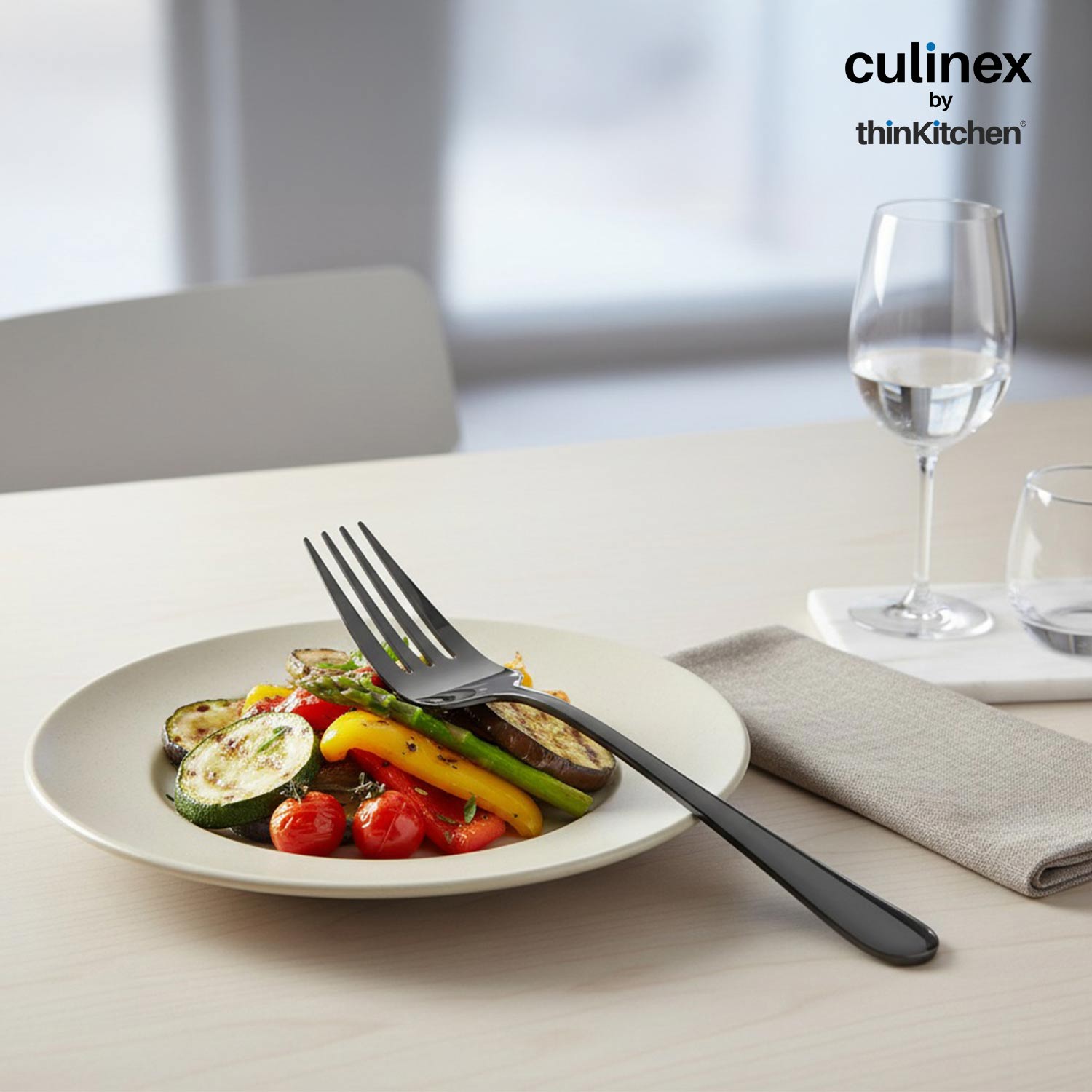 Culinex by thinKitchen|Dora 18/8 Stainless Steel - Black PVD Dinner Fork Set of 6 - 1