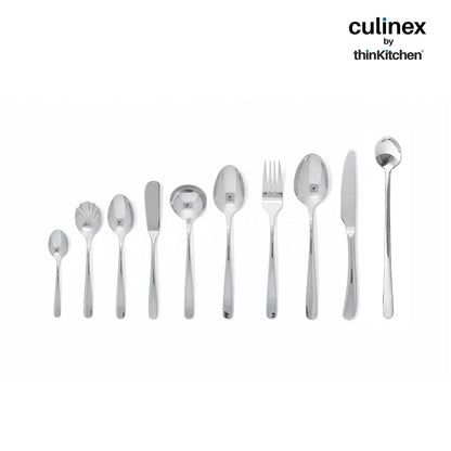 Culinex by thinKitchen|Dora 18/8 Stainless Steel 90-Piece Premium Specialty Cutlery Set | Dessert, Soup, Tea, Coffee, Butter, Ice Tea Spoons & Knives | Elegant Flatware | International Finish