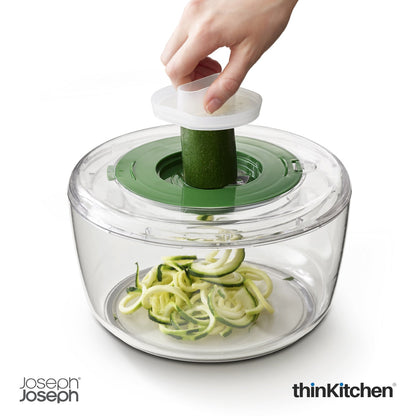 Joseph Joseph Multi Prep 4-Piece Salad Preparation Set – Premium Multicolour Salad Spinner, Spiralizer, Slicer & Grater with Non-Slip Base and Safe Finger Guard