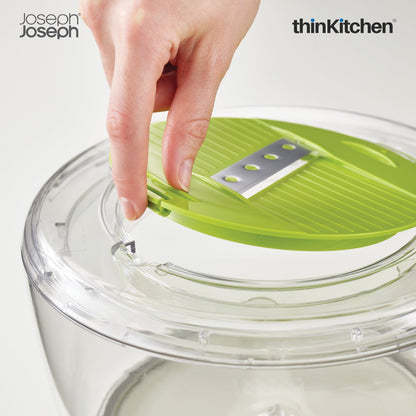 Joseph Joseph Multi Prep 4-Piece Salad Preparation Set – Premium Multicolour Salad Spinner, Spiralizer, Slicer & Grater with Non-Slip Base and Safe Finger Guard