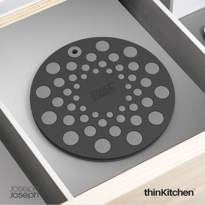 Joseph Joseph Spot On Round Trivets Grey | Stylish Silicone Trivets for Dining Table | Heat-Resistant & Scratch-Proof Surface Protectors | Compact & Modern Kitchen Accessories