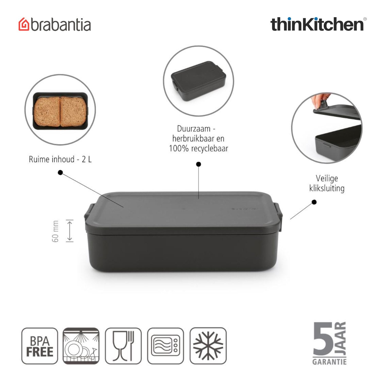 Typhoon x Brabantia combo set: Pure Color Change Sealife Bottle x Make & Take Large Lunch Box - 14