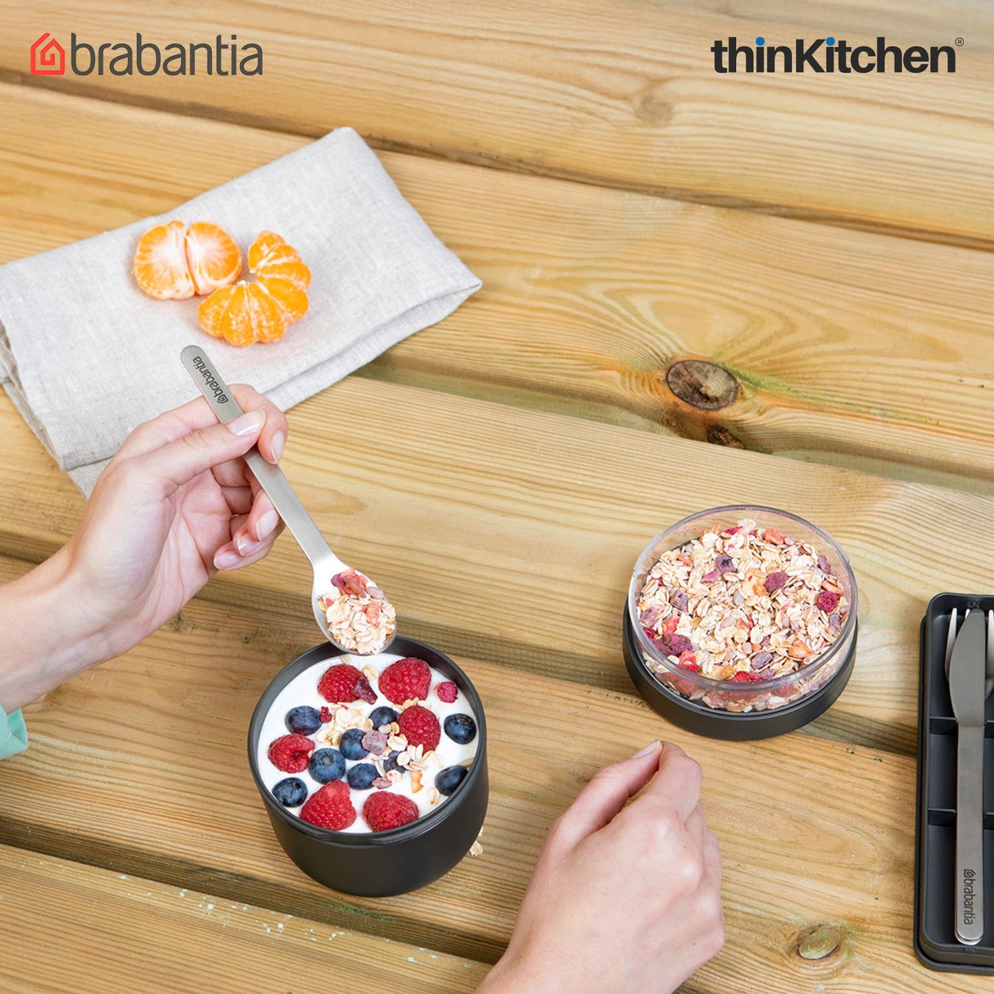 Brabantia Dark Grey Make & Take Breakfast Bowl, 0.5L