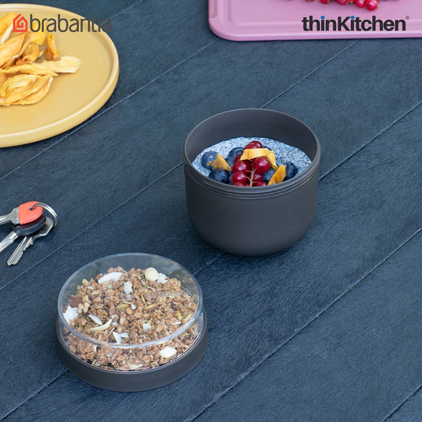 Brabantia Dark Grey Make & Take Breakfast Bowl, 0.5L