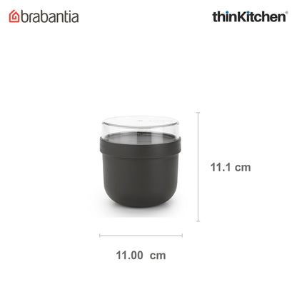 Brabantia Dark Grey Make & Take Breakfast Bowl, 0.5L