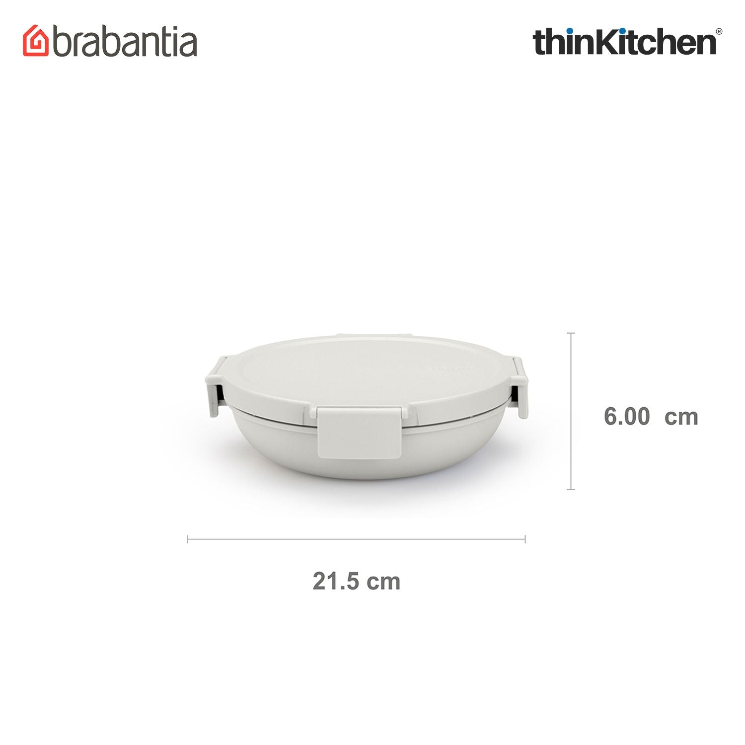 Brabantia Light Grey Make & Take Lunch Bowl, 1L, Plastic - 5