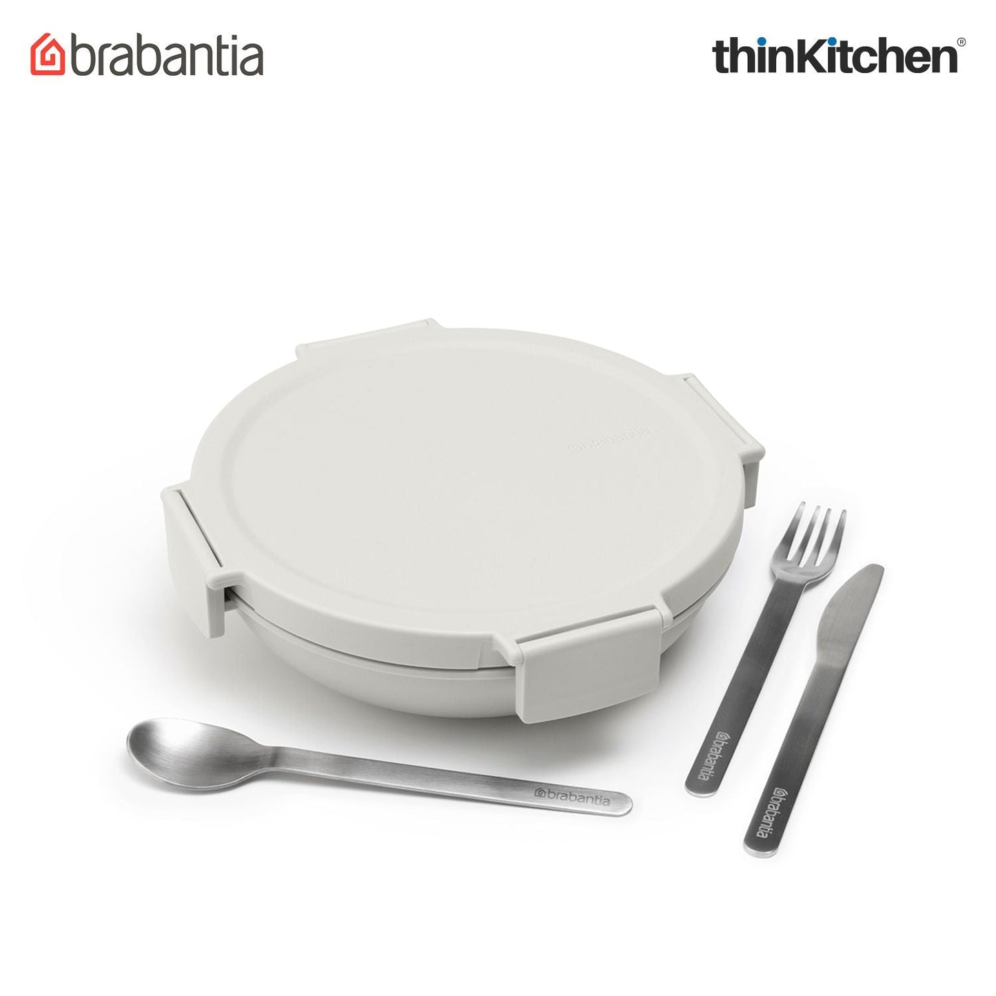 Brabantia Light Grey Make & Take Lunch Bowl, 1L, Plastic