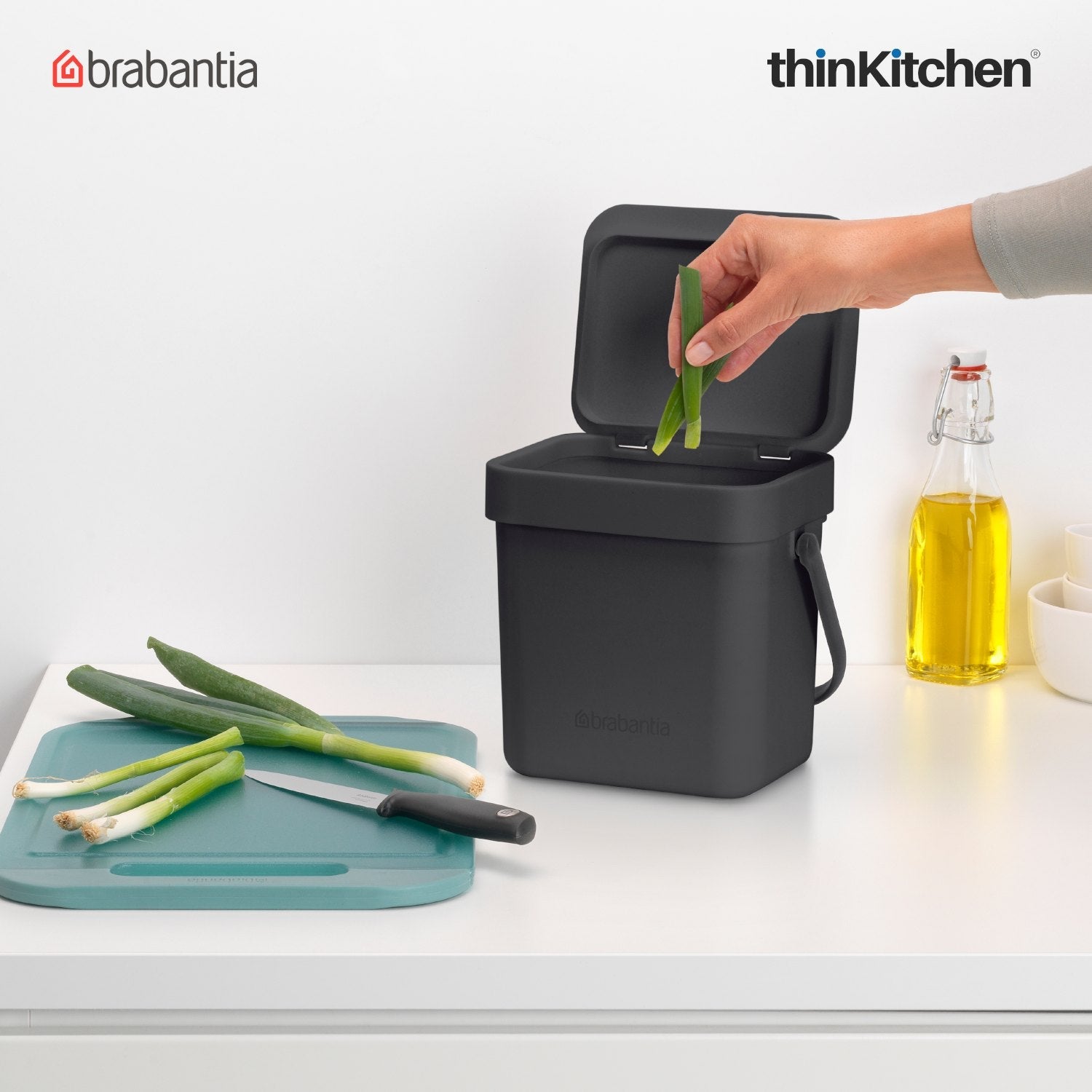 Brabantia, Sort&Go, Dustbin, Sort & Go Waste Bin, 3 Litre, Grey - 1