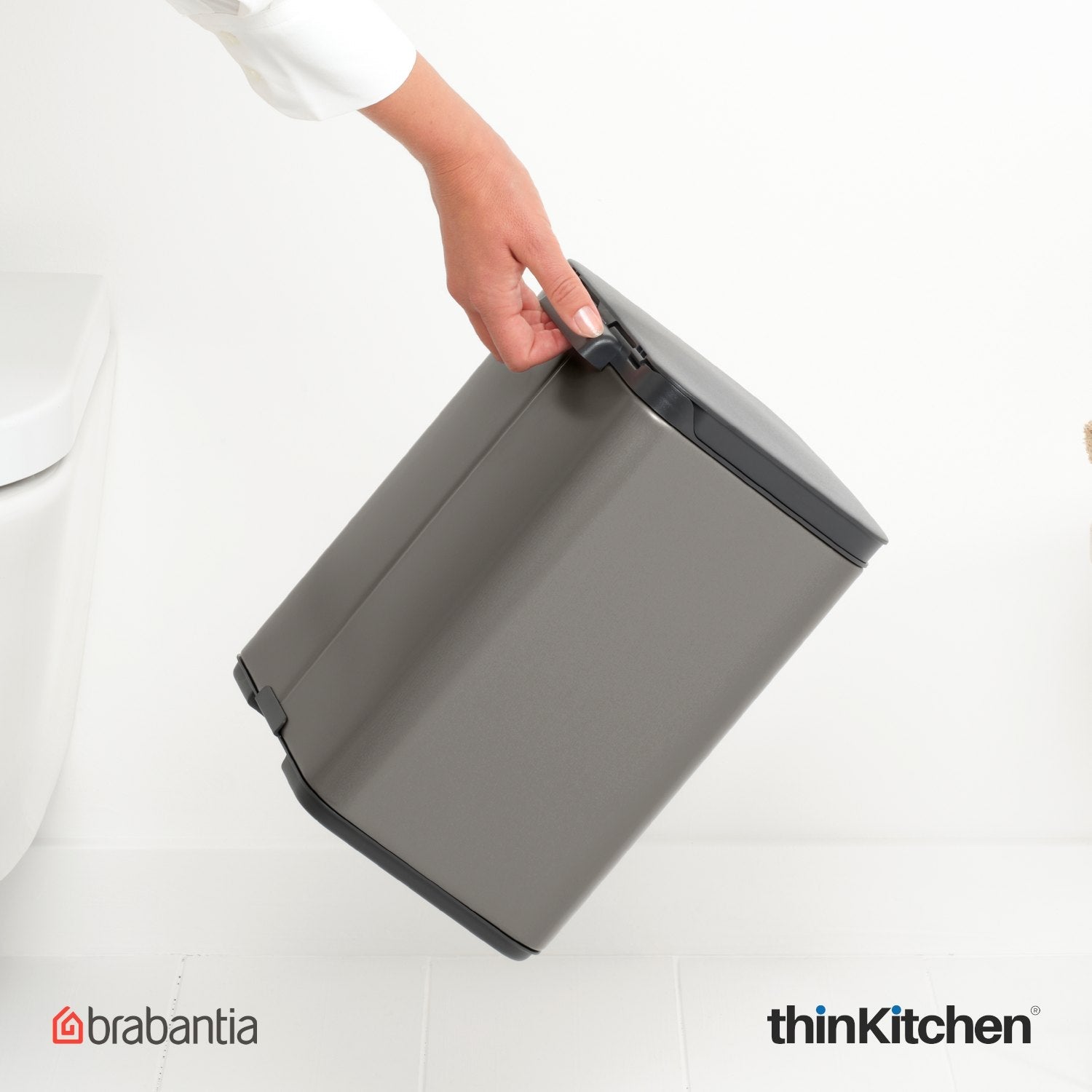 Brabantia, Bo Waste Bins, Dustbin, Bo Waste Bin, 7 Litre, Platinum - 1