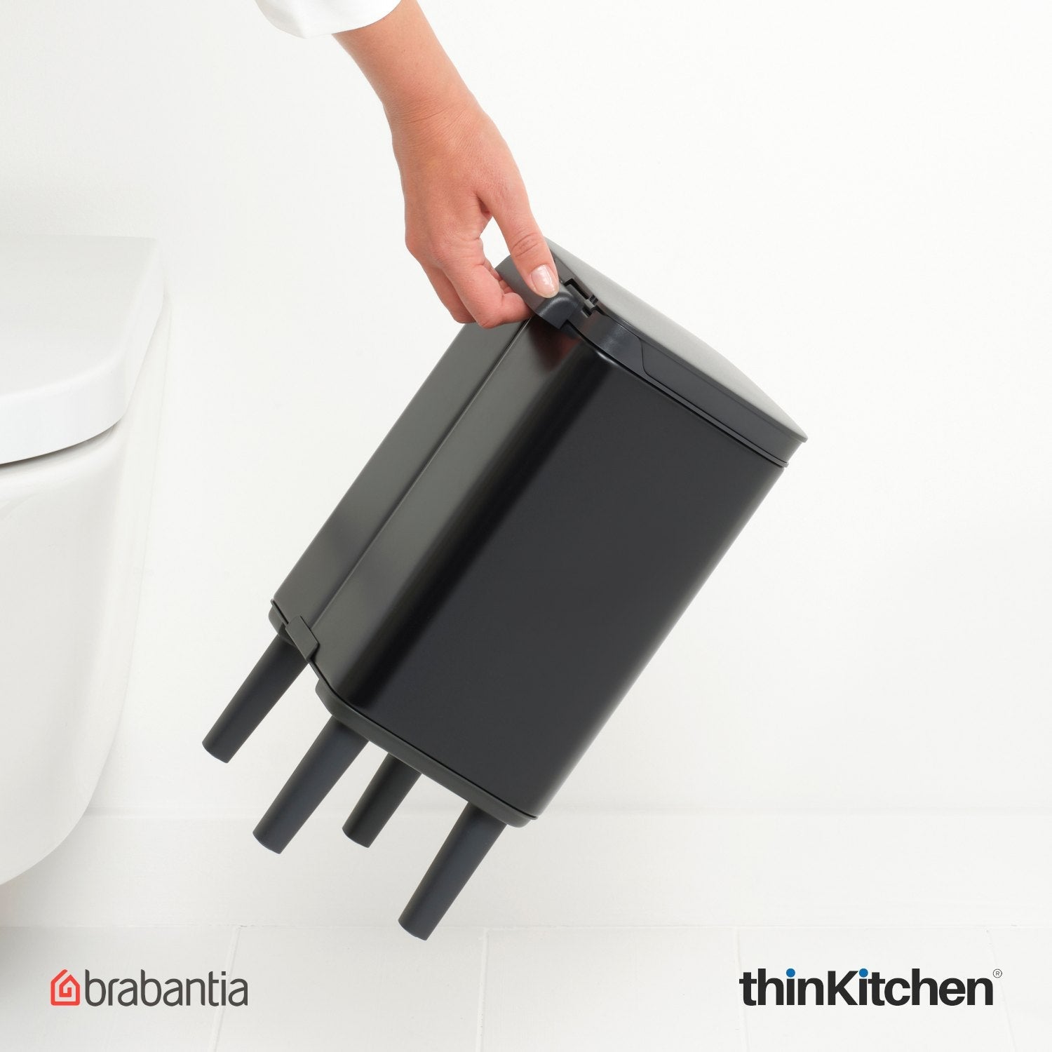 Brabantia, Bo Waste Bins, Dustbin, Bo Waste Bin Hi, 4 Litre, Matt Black - 1