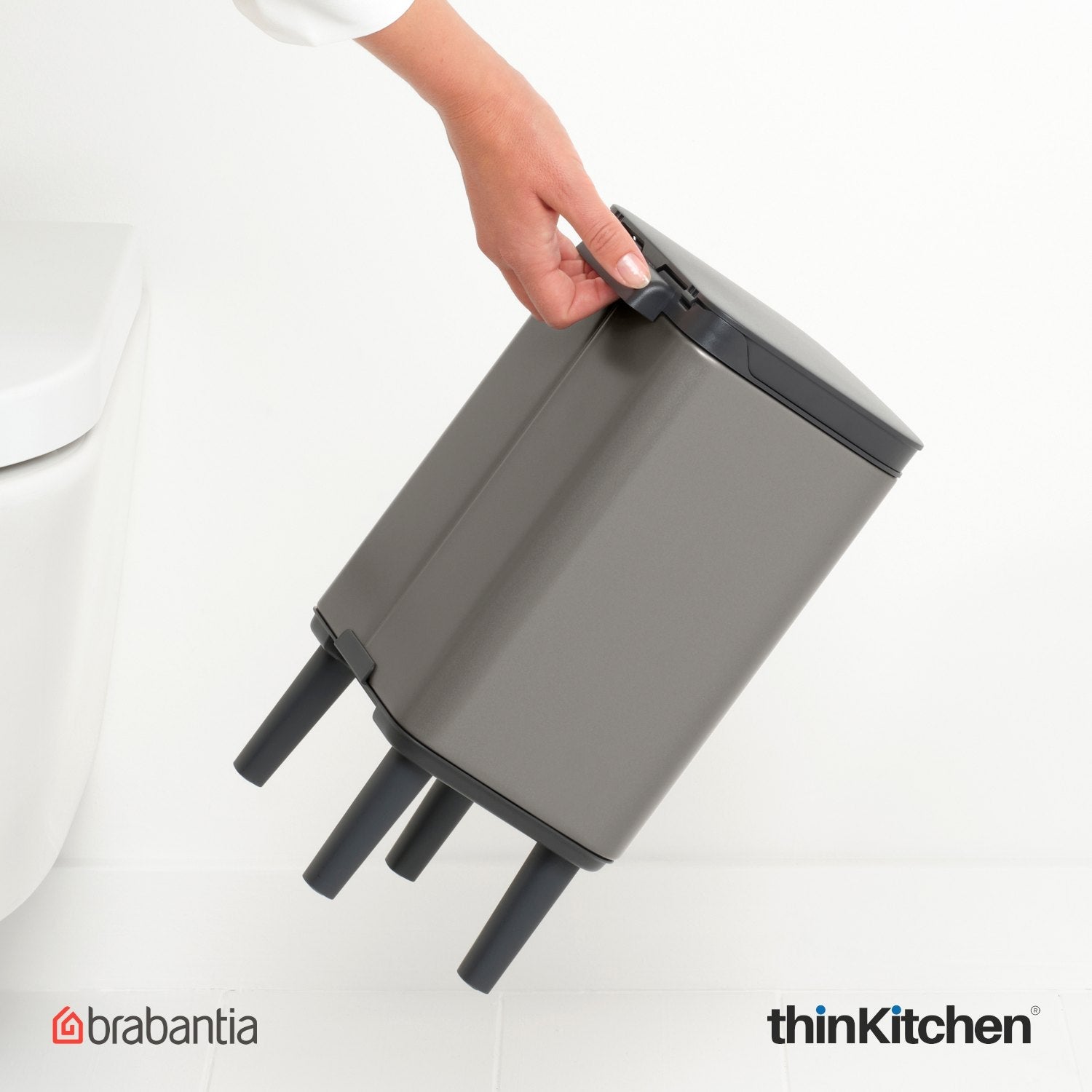 Brabantia, Bo Waste Bins, Dustbin, Bo Waste Bin Hi, 4 Litre, Platinum - 1