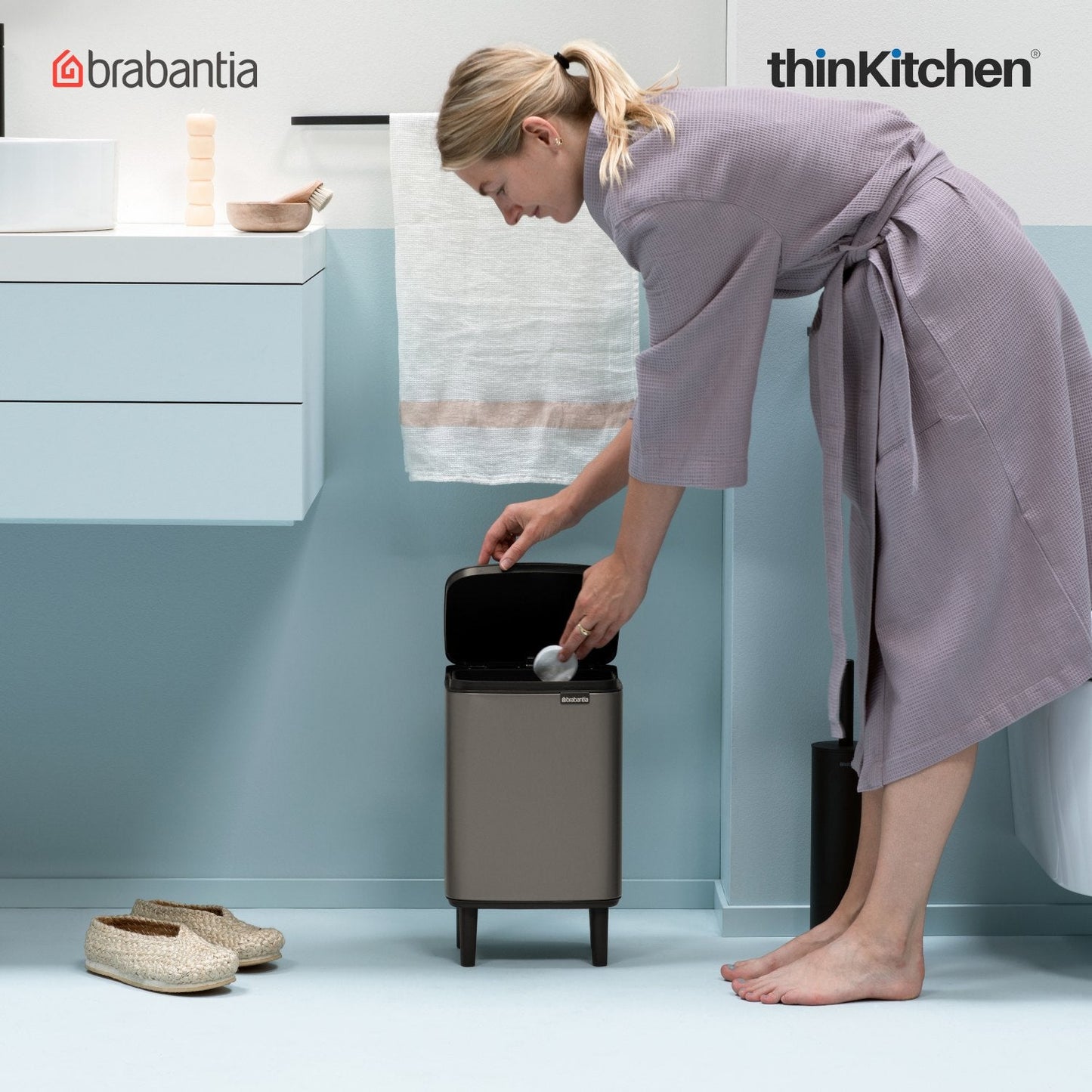 Brabantia, Bo Waste Bins, Dustbin, Bo Waste Bin Hi, 7 Litre, Platinum