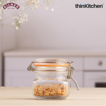 Kilner Square Clip Top Jar – 0.25L (H 9 cm x Dia 8.5 cm)