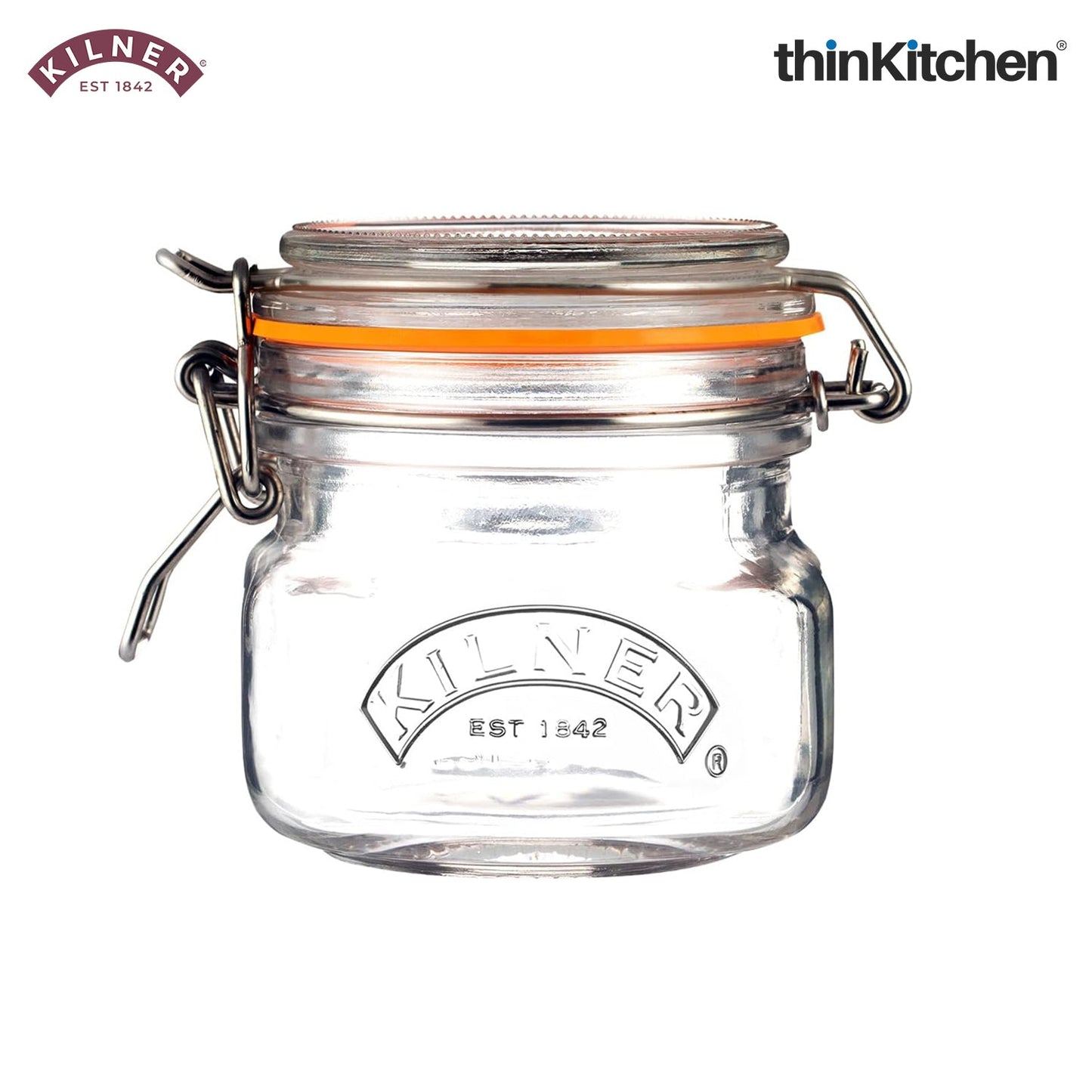 Kilner Square Clip Top Jar – 0.25L (H 9 cm x Dia 8.5 cm)