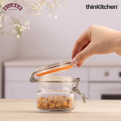Kilner Square Clip Top Jar – 0.25L (H 9 cm x Dia 8.5 cm)