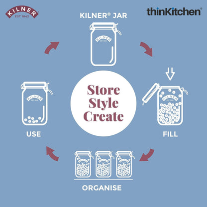 Kilner Square Clip Top Jar – 0.25L (H 9 cm x Dia 8.5 cm)