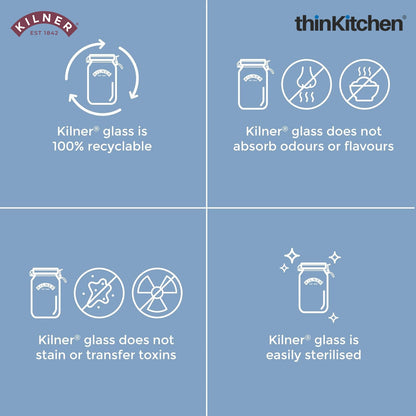 Kilner Square Clip Top Jar – 0.25L (H 9 cm x Dia 8.5 cm)