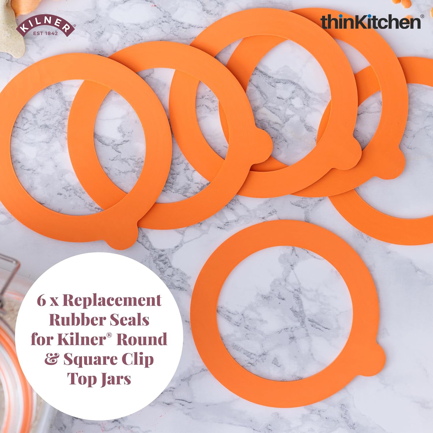 Kilner Rubber Seals – Pack of 6 (Fits 0.35L – 2L Jars) - 5