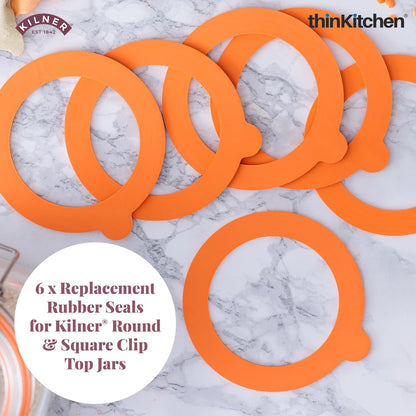 Kilner Rubber Seals – Pack of 6 (Fits 0.35L – 2L Jars)