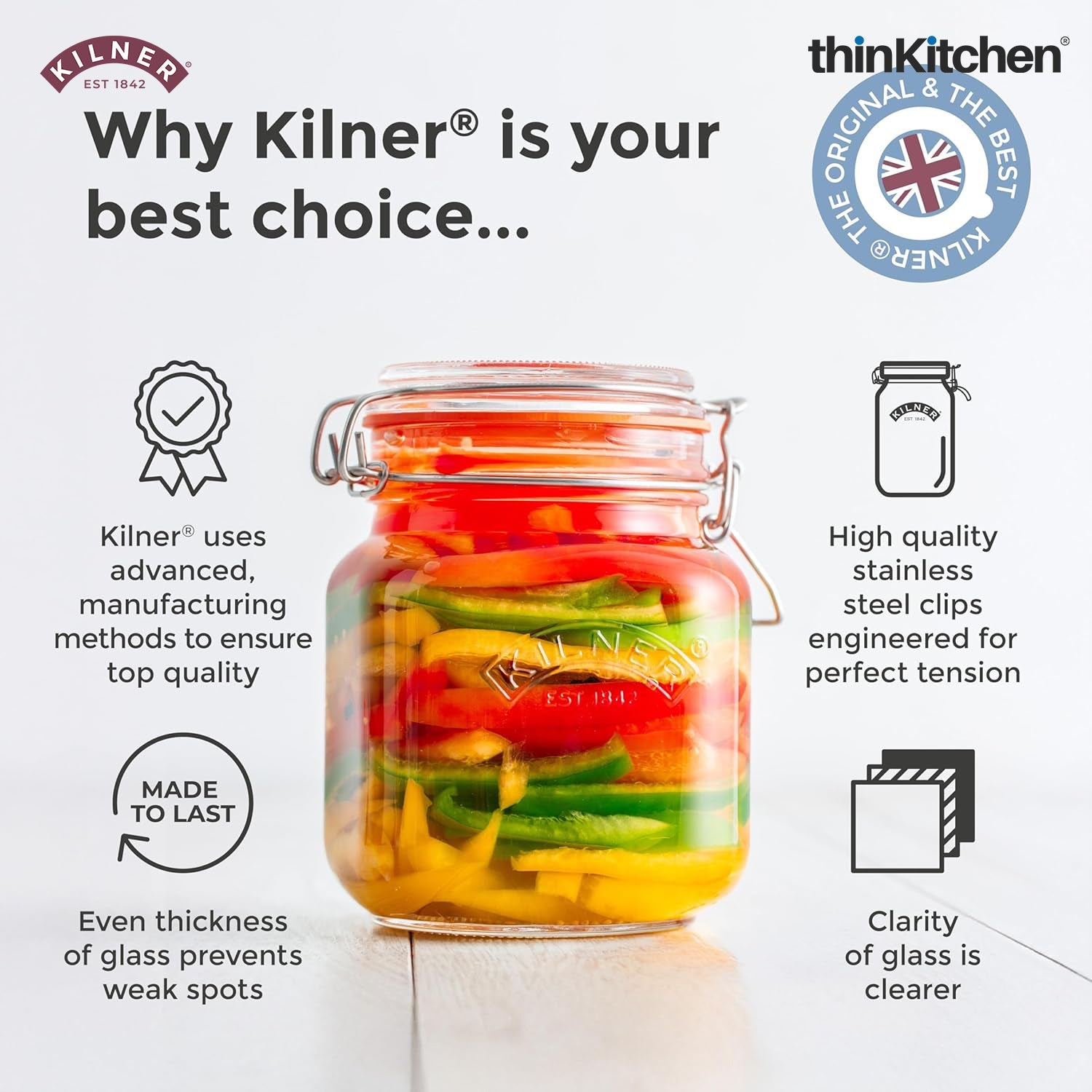 Kilner Rubber Seals – Pack of 6 (Fits 0.35L – 2L Jars) - 6