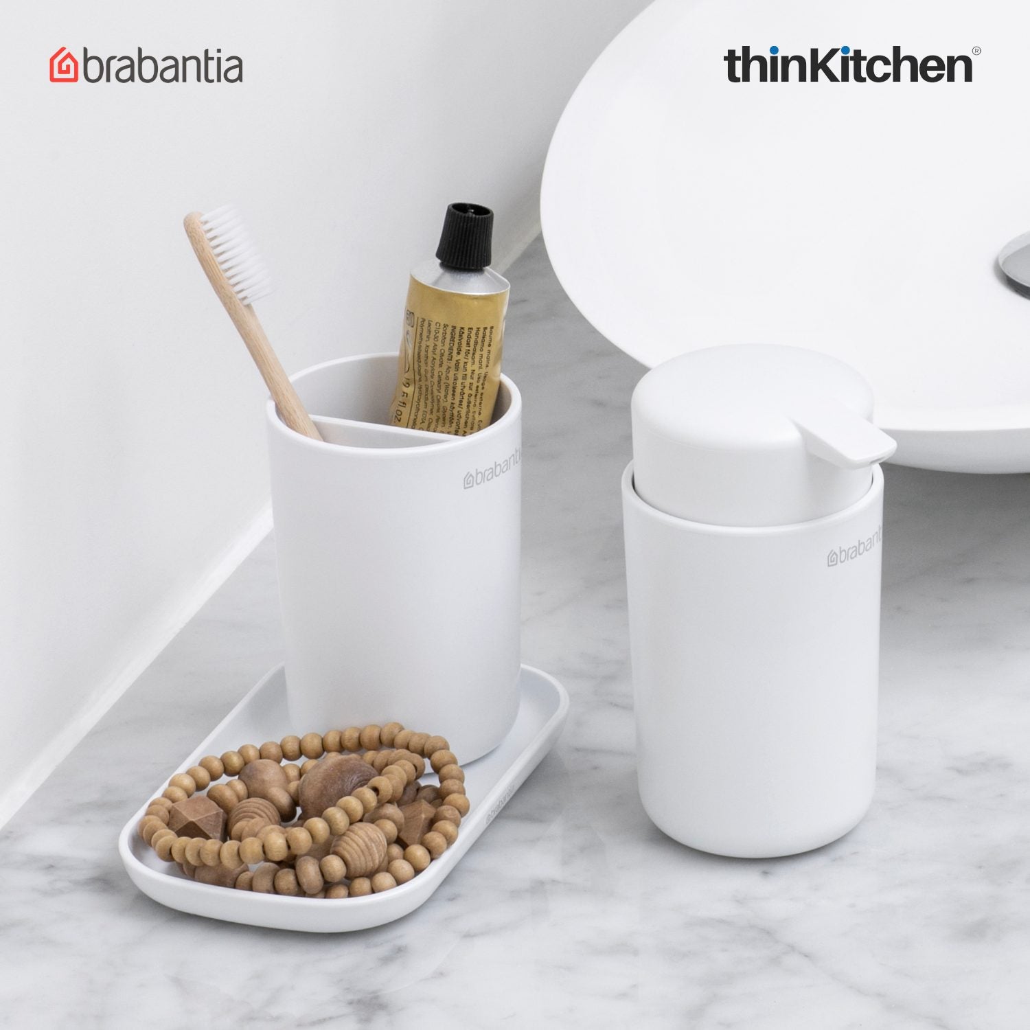Brabantia Renew Bathroom Accessory Set Of 3 White - 2