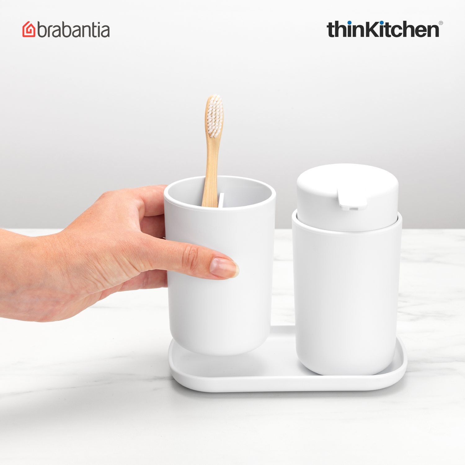 Brabantia Renew Bathroom Accessory Set Of 3 White - 3