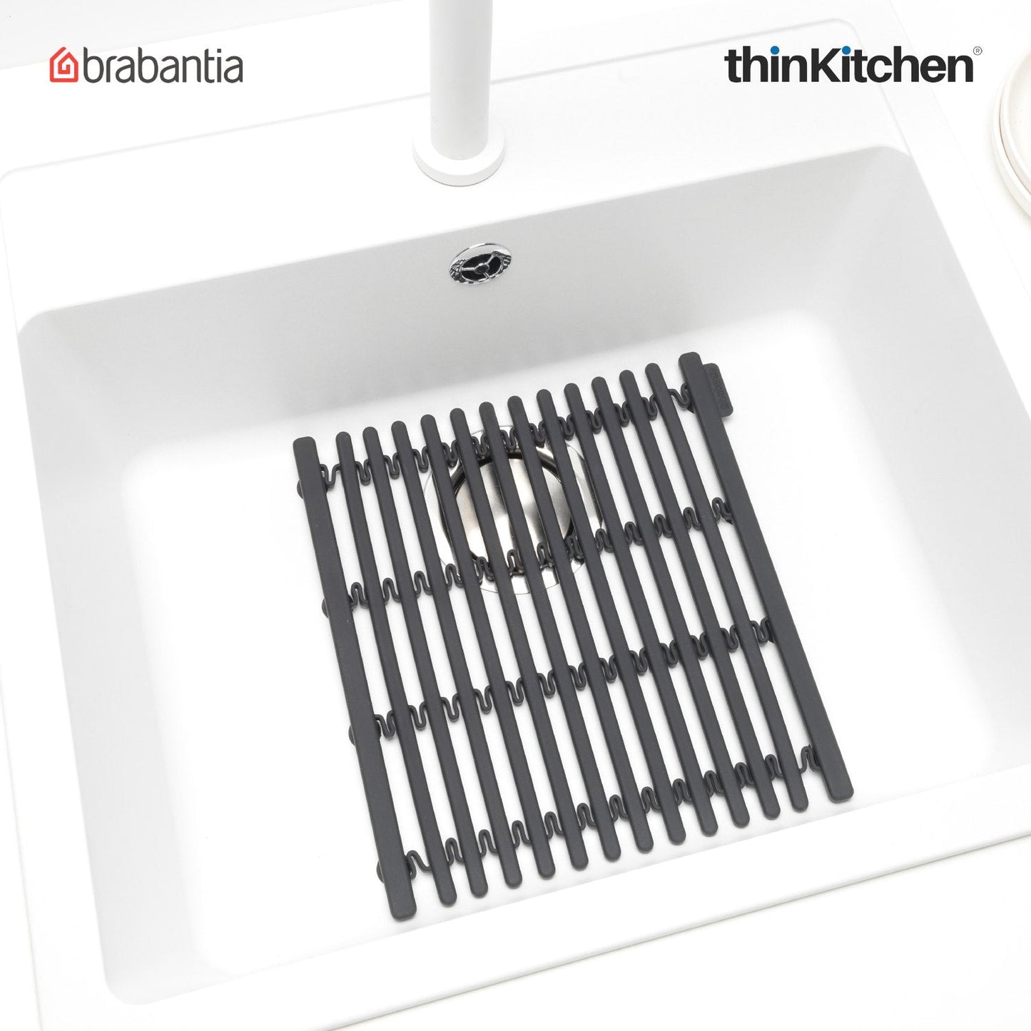 Brabantia Dish Washing Organising Sink Mat Dark Grey