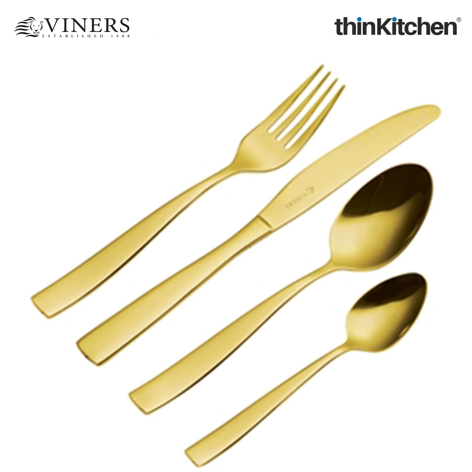 Viners Everyday Purity Gold 18/0 16-Piece Cutlery Set - 2