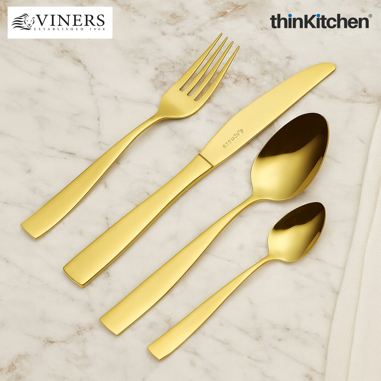 Viners Everyday Purity Gold 18/0 16-Piece Cutlery Set - 3