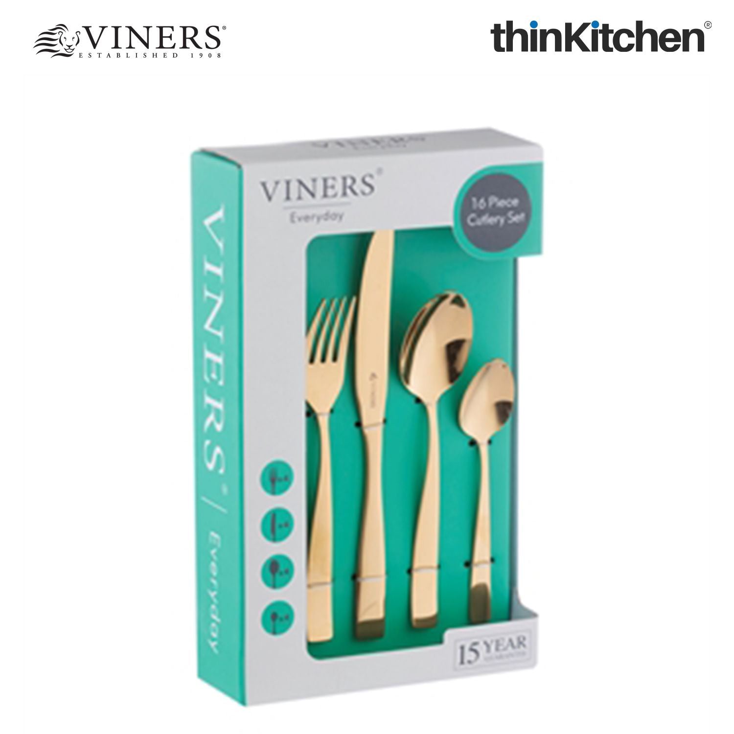 Viners Everyday Purity Gold 18/0 16-Piece Cutlery Set - 4