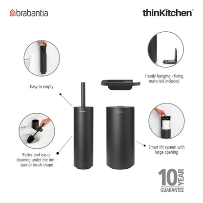 Brabantia Mindset Toilet Accessory Set Set Of 3 Grey