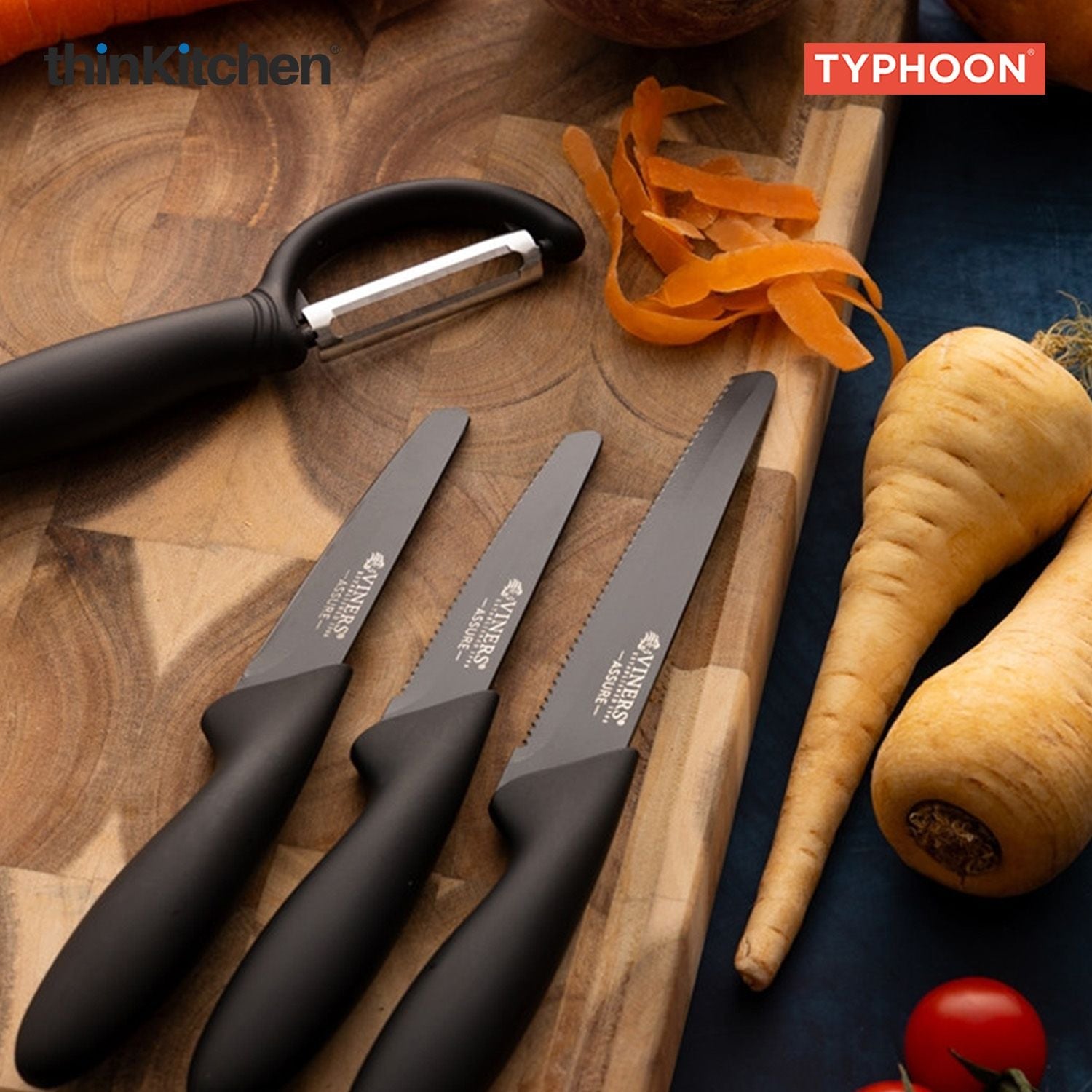 Viners Premium 4-Piece Peel & Prep Knife Set, Sharp Stainless Steel Blades, Paring, Utility & Side Peeler for Cutting, Chopping & Peeling | Crafted in UK - 2