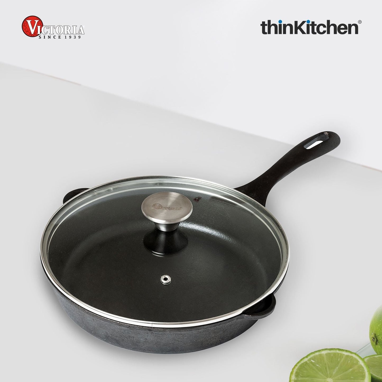 Victoria Round 10-Inch Glass Lid for Cast Iron Skillet or Pan, Custom Made for Only Victoria Brand, Diameter 9.5-Inch