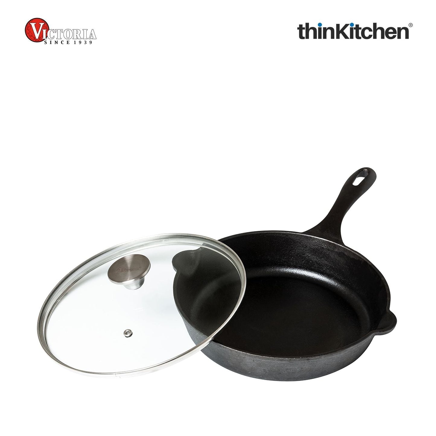 Victoria Round 10-Inch Glass Lid for Cast Iron Skillet or Pan, Custom Made for Only Victoria Brand, Diameter 9.5-Inch