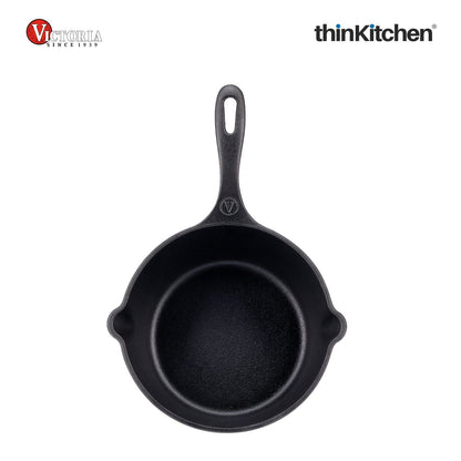 Victoria Cast Iron Saucepan, Cast Iron Melting Pot, Made in Colombia, 0.45QT