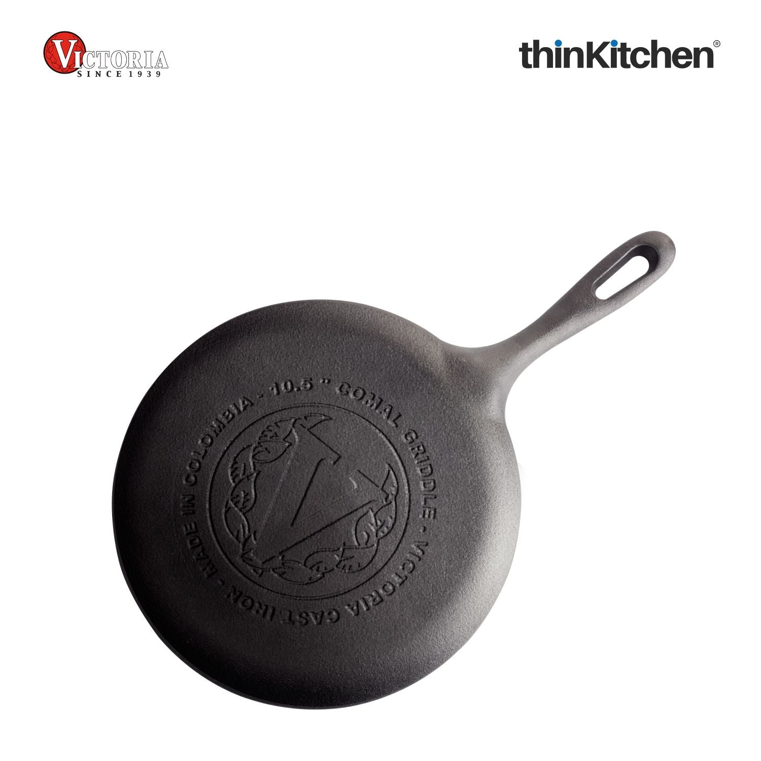 Victoria Pre-Seasoned Cast Iron Comal Griddle Pan 10.5 Inch with Long Handle | Durable Cast Iron Pan for Dosa, Tortilla, Pancake, Crepe & Roti | Grill Pan Made in Colombia - 6
