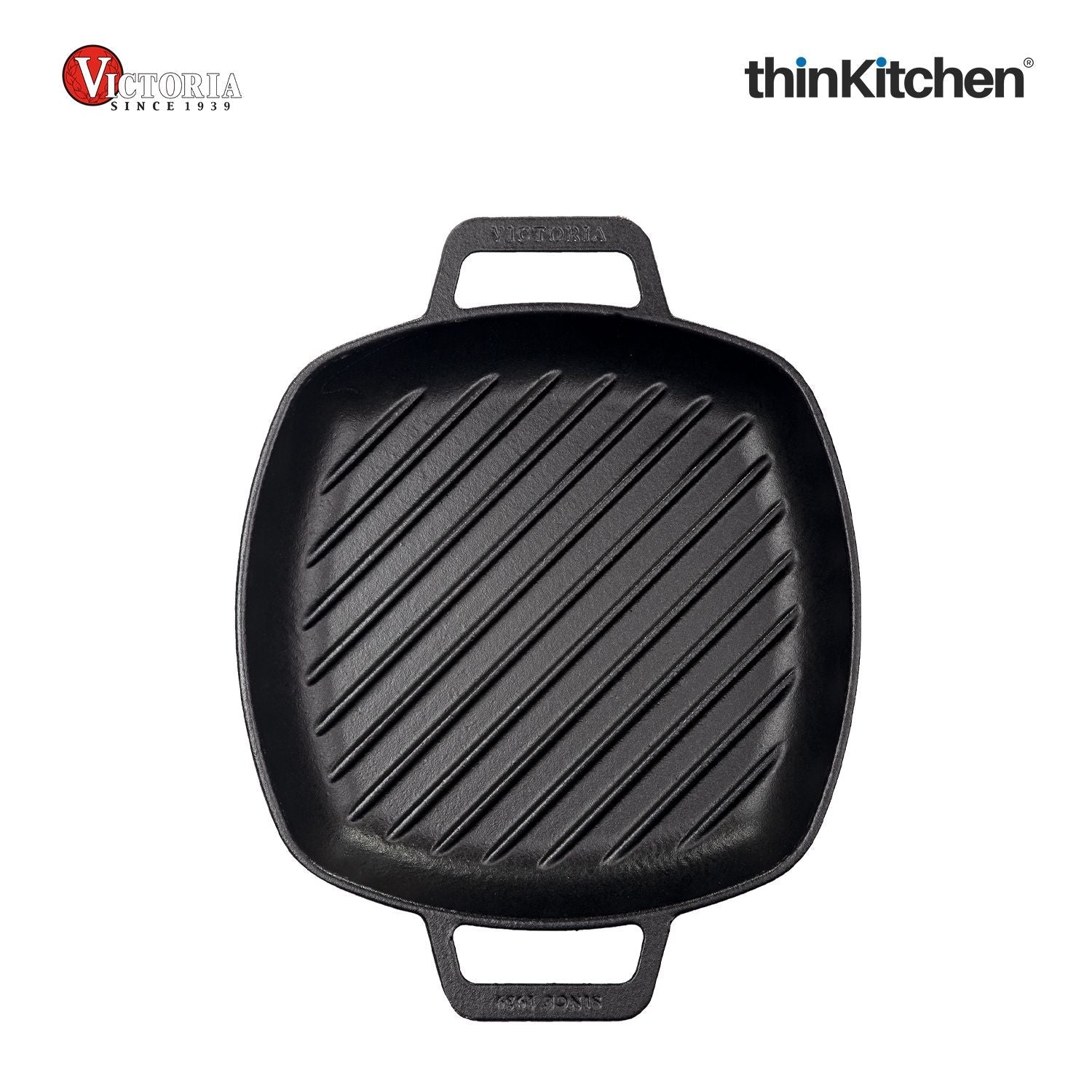 Victoria Cast Iron Square Grill Pan with Double Loop Handles, Made in Colombia, 10 Inches - 4