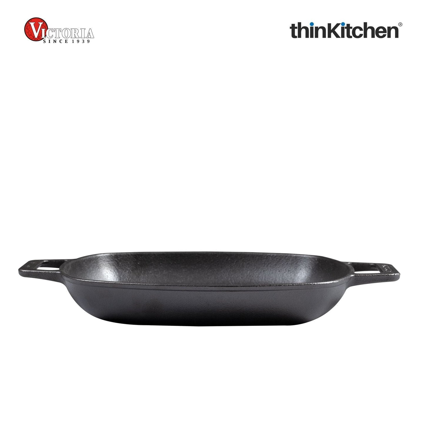 Victoria Cast Iron Square Grill Pan with Double Loop Handles, Made in Colombia, 10 Inches