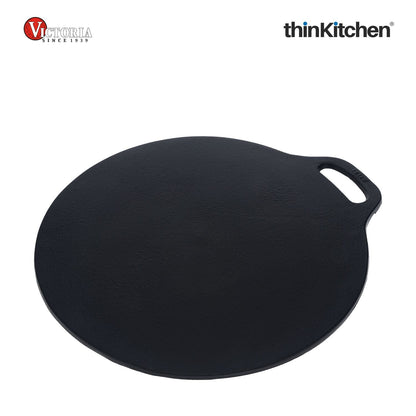 Victoria 12-Inch Cast Iron Tawa Dosa Pan | Pre-Seasoned Cast Iron Dosa Tawa, Crepe & Pizza Pan with Loop Handle | Durable Cast Iron Dosa Pan Made in Colombia