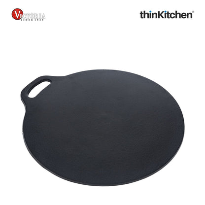 Victoria 12-Inch Cast Iron Tawa Dosa Pan | Pre-Seasoned Cast Iron Dosa Tawa, Crepe & Pizza Pan with Loop Handle | Durable Cast Iron Dosa Pan Made in Colombia