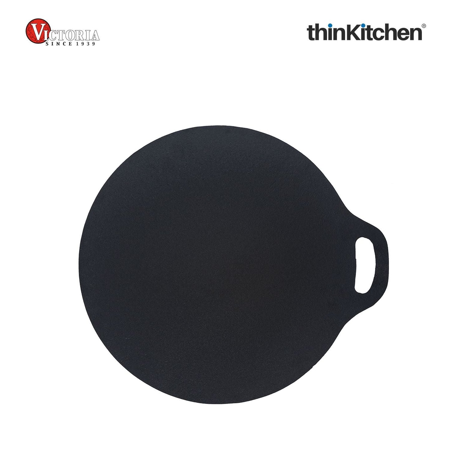 Victoria 12-Inch Cast Iron Tawa Dosa Pan | Pre-Seasoned Cast Iron Dosa Tawa, Crepe & Pizza Pan with Loop Handle | Durable Cast Iron Dosa Pan Made in Colombia