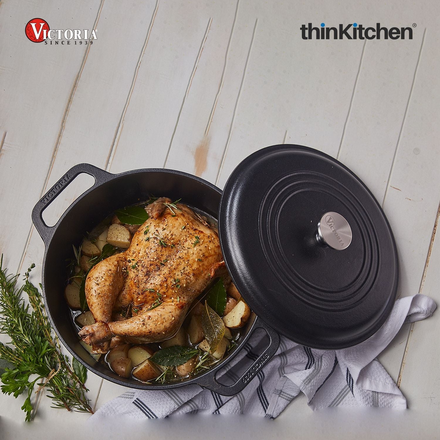 Victoria 7-Quart Cast Iron Dutch Oven with Lid and Dual Loop Handles, Seasoned with Flaxseed Oil, Made in Colombia, Black - 2