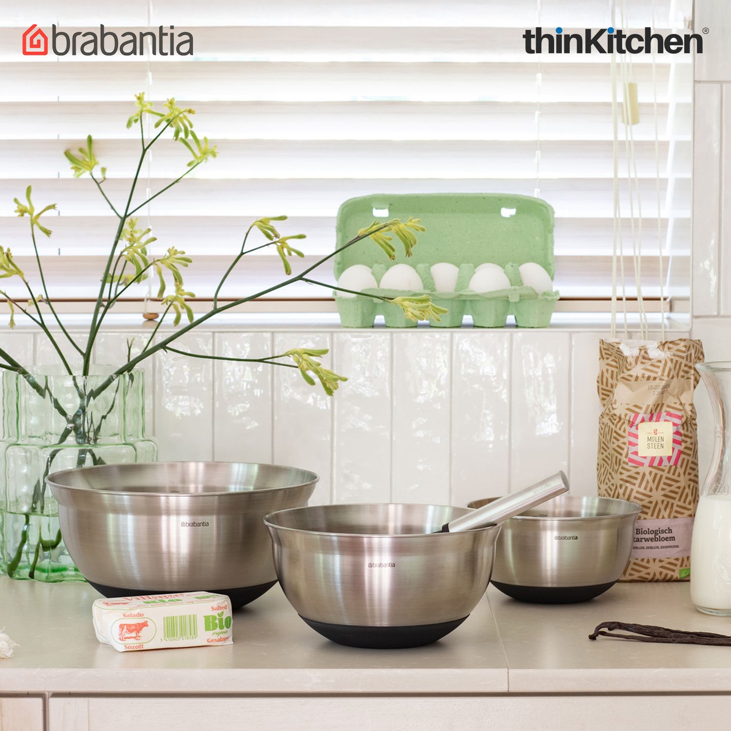 Brabantia Matt Steel Profile Mixing Bowl, 3.0L - 2