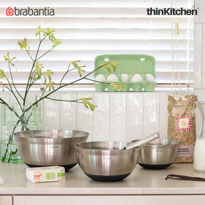 Brabantia Matt Steel Profile Mixing Bowl, 3.0L