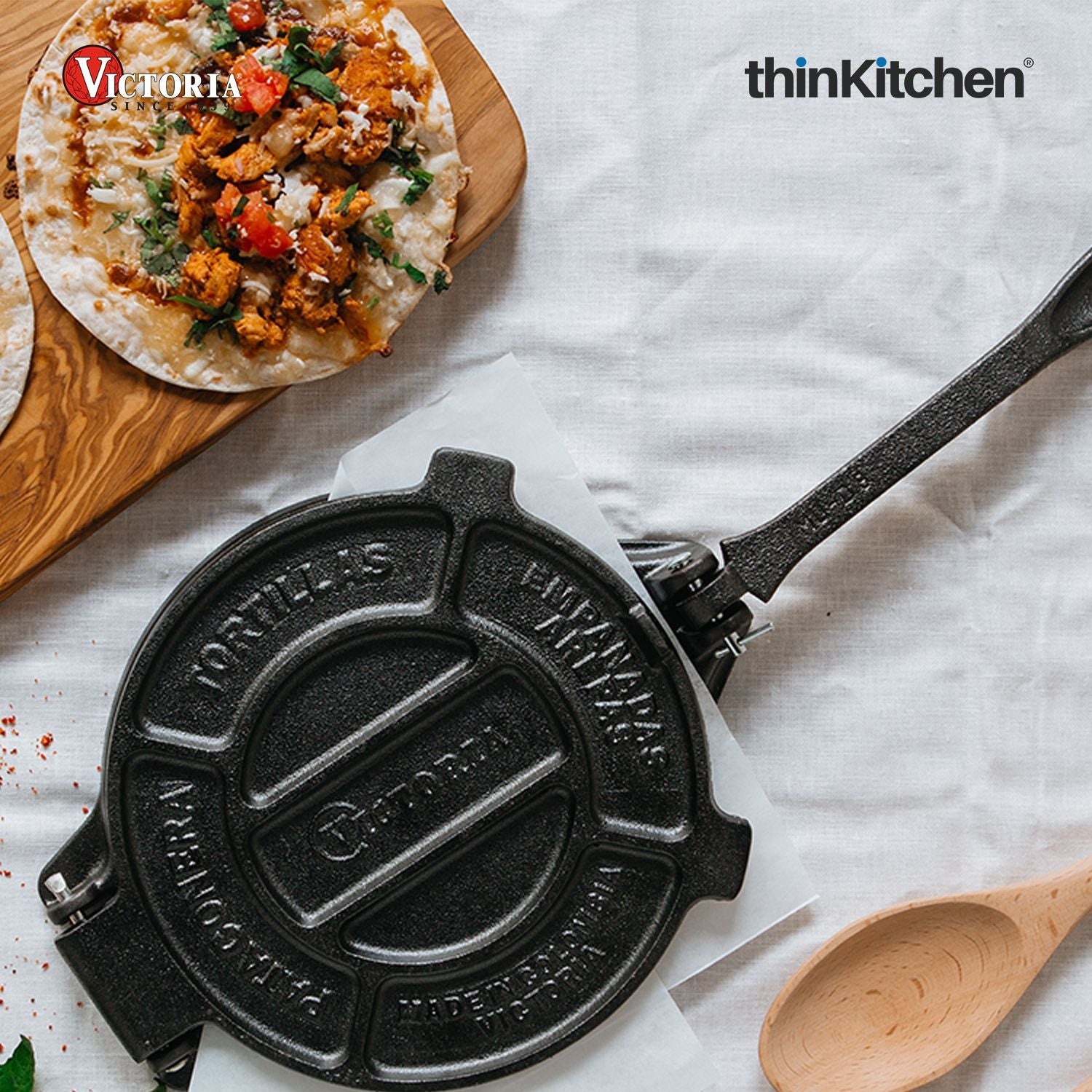 Victoria 8-Inch Cast Iron Tortilla Press | Commercial-Grade Tortilla Maker for Tortillas, Tacos, Roti, Puri & More | Durable HD Iron, Made in Colombia - 2