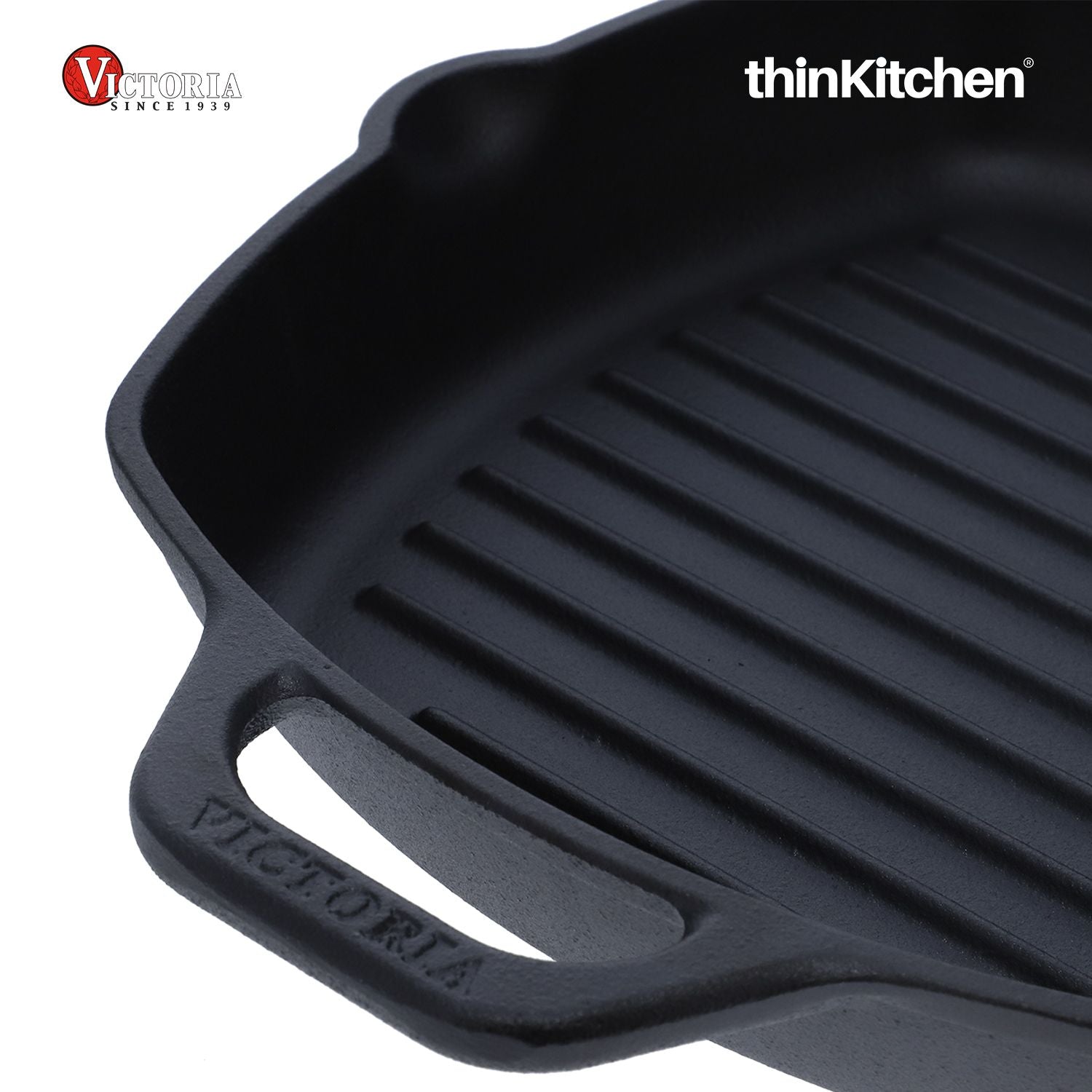 Victoria Cast Iron Grill Pan. Square Grill Pan, Seasoned with 100% Kosher Certified Non-GMO Flaxseed Oil, 10 Inch Black - 5